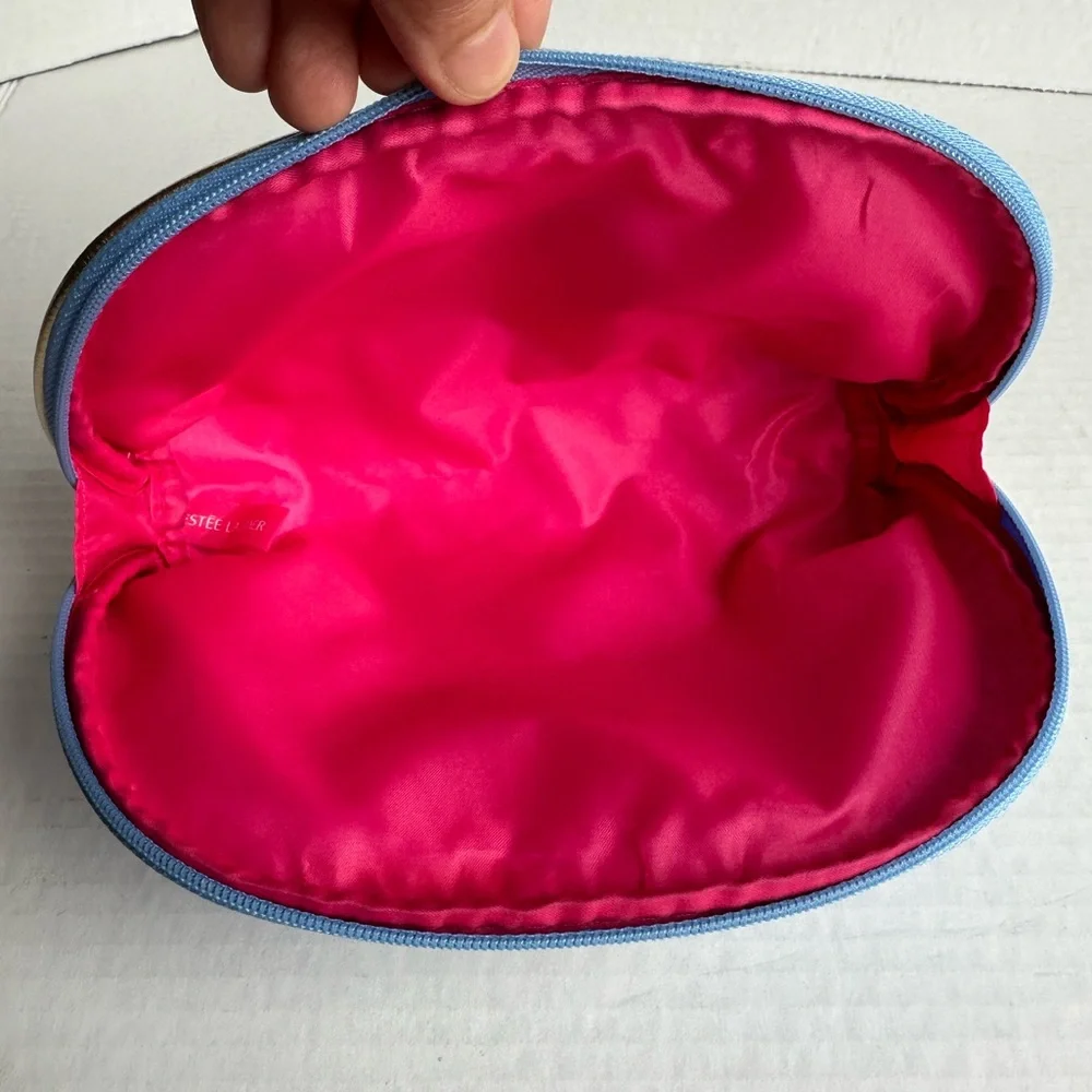 Lilly Pulitzer / Stee Lauder Blue and Green Floral Cosmetic Bag